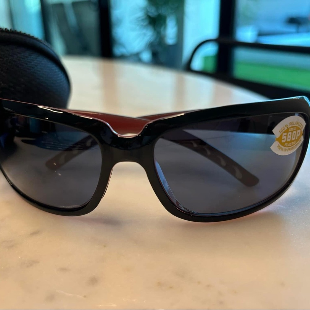 NWT Costa Del Mar Isabela Polarized Sunglasses Black Coral / Gray 580P